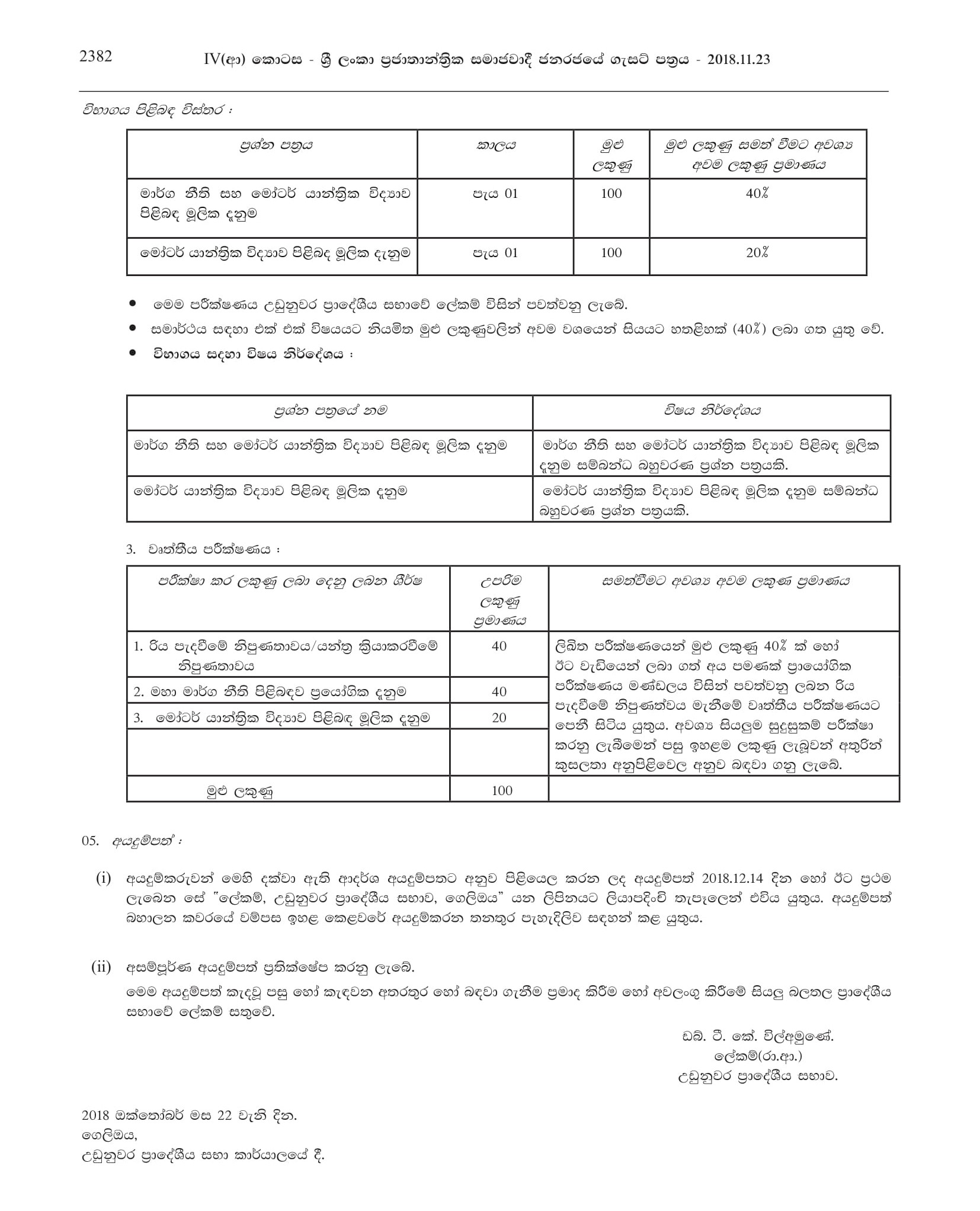 Heavy Machine Operator - Udunuwara Pradeshiya Sabha